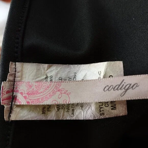 Codigo Burgundy, Gold, Sleeveless Zigzag Sequined Dress With Black Back Size Med - Picture 6 of 8